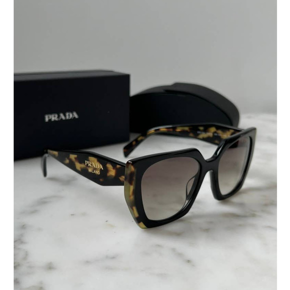 NEW Prada PR15WSF Cat Eye Sunglasses Black Tortoise Havana